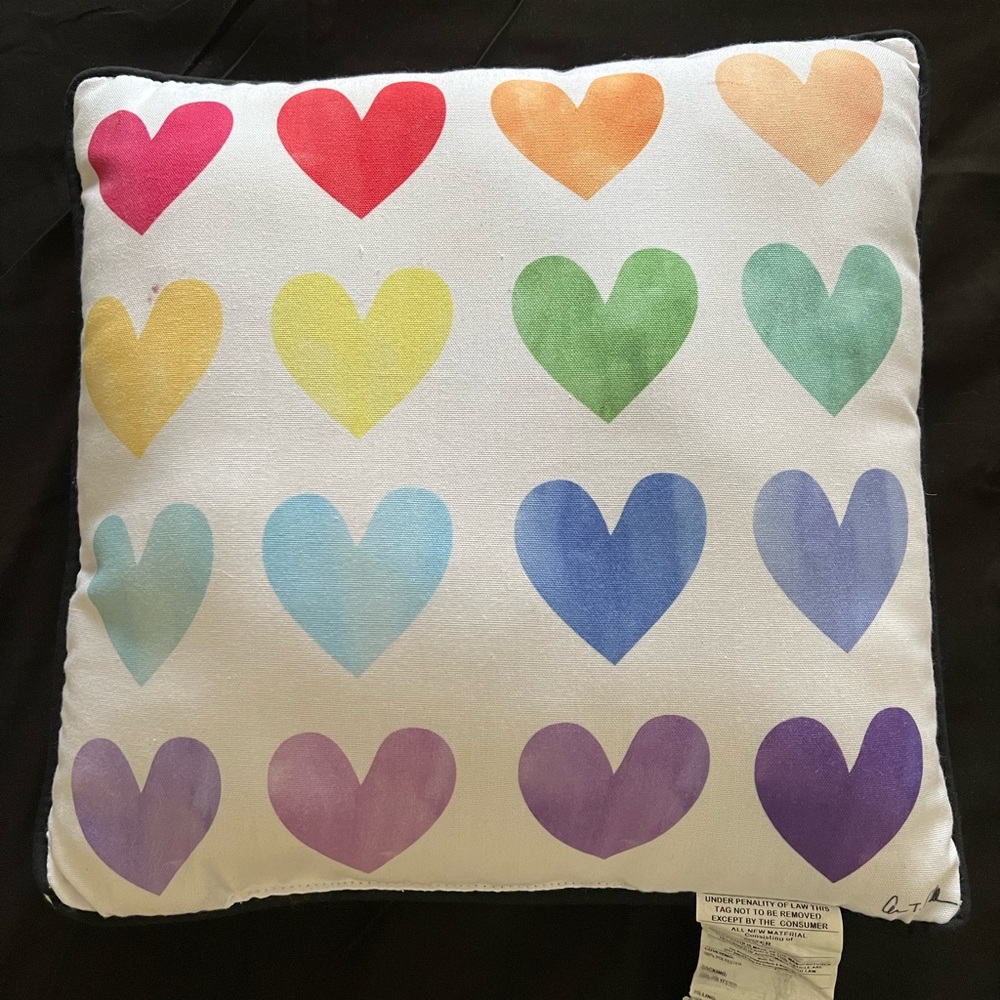 Colorful heart pillow